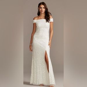 Sequin Off the shoulder Wedding Dress